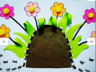 fingerprint ant bulletin board idea for kids