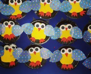 paper plate owl