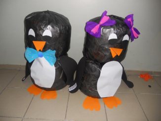 plastic bag penguin craft idea