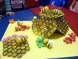 bottle-cap-beehive-craft