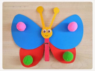 clothespin and pom pom butterfly crafts