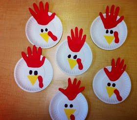 paper plate chicken craft