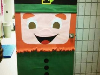 St. Patrick’s Day door decoration idea for preschoolers