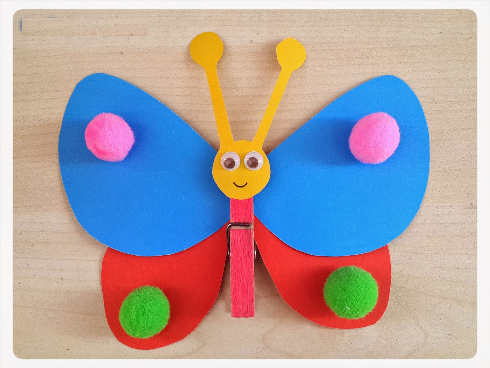 clothes pin butterfly craft idea