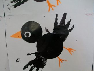 handprint crow craft idea for kids