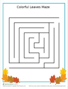 Autumn Leaves Maze worksheet – Preschoolplanet