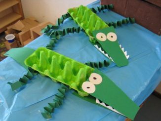 egg carton crocodile craft idea