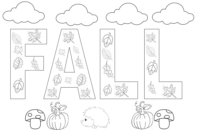 Fall coloring page for kids – Preschoolplanet