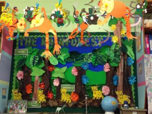 Jungle animal bulletin board idea – Preschoolplanet