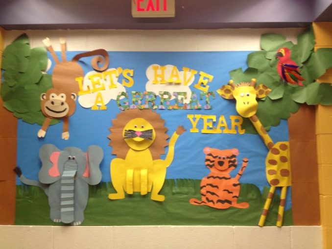 Jungle animal bulletin board idea – Preschoolplanet