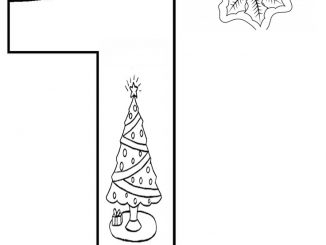 christmas number 1 coloring page for kids