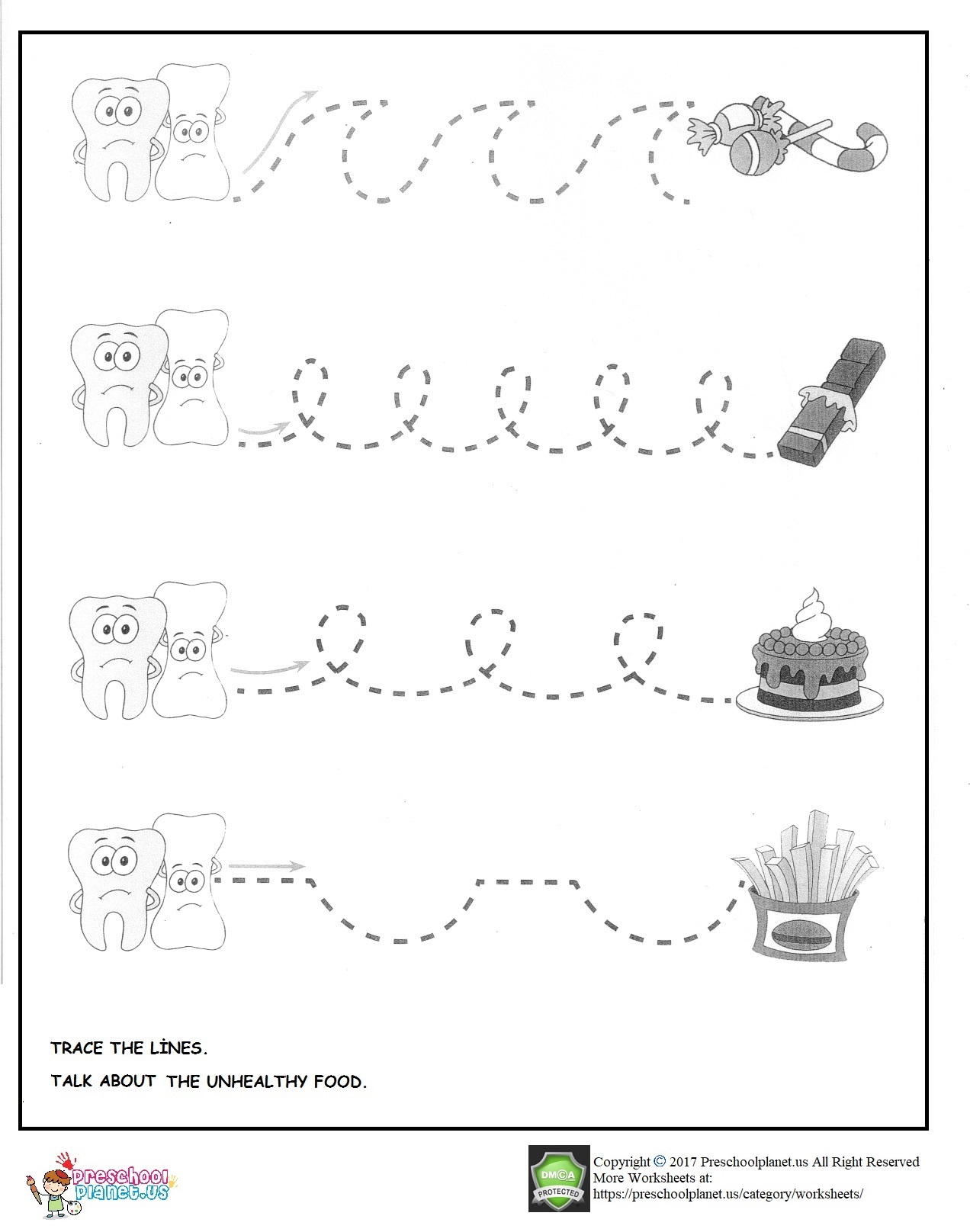 Dental health week worksheet for preschool Preschoolplanet