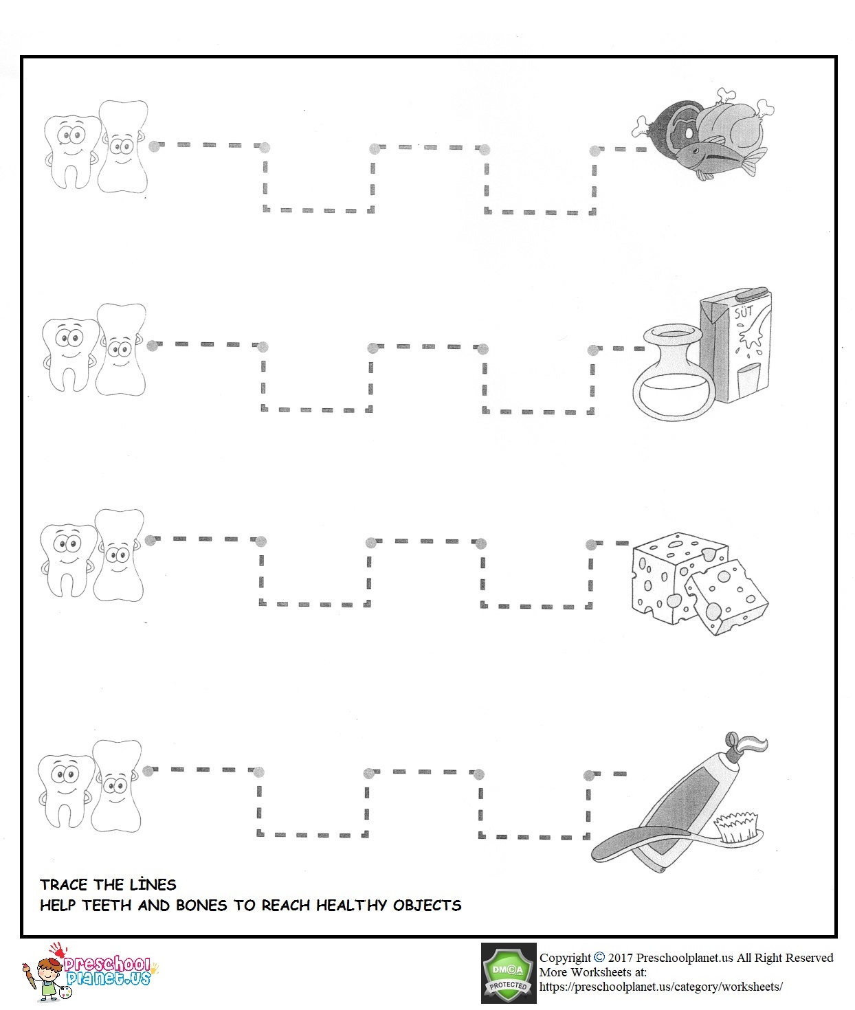 dental health worksheet for kids preschoolplanet