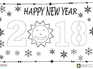 happy new year coloring page for kids