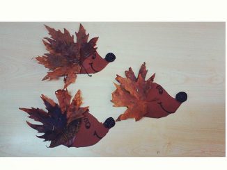 leaf hedgehog craft idea