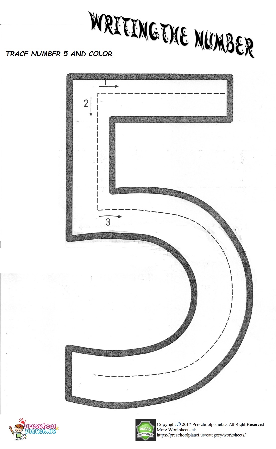 number-5-worksheet-printable