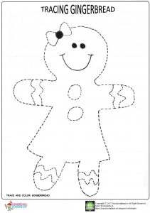 Gingerbread trace worksheets