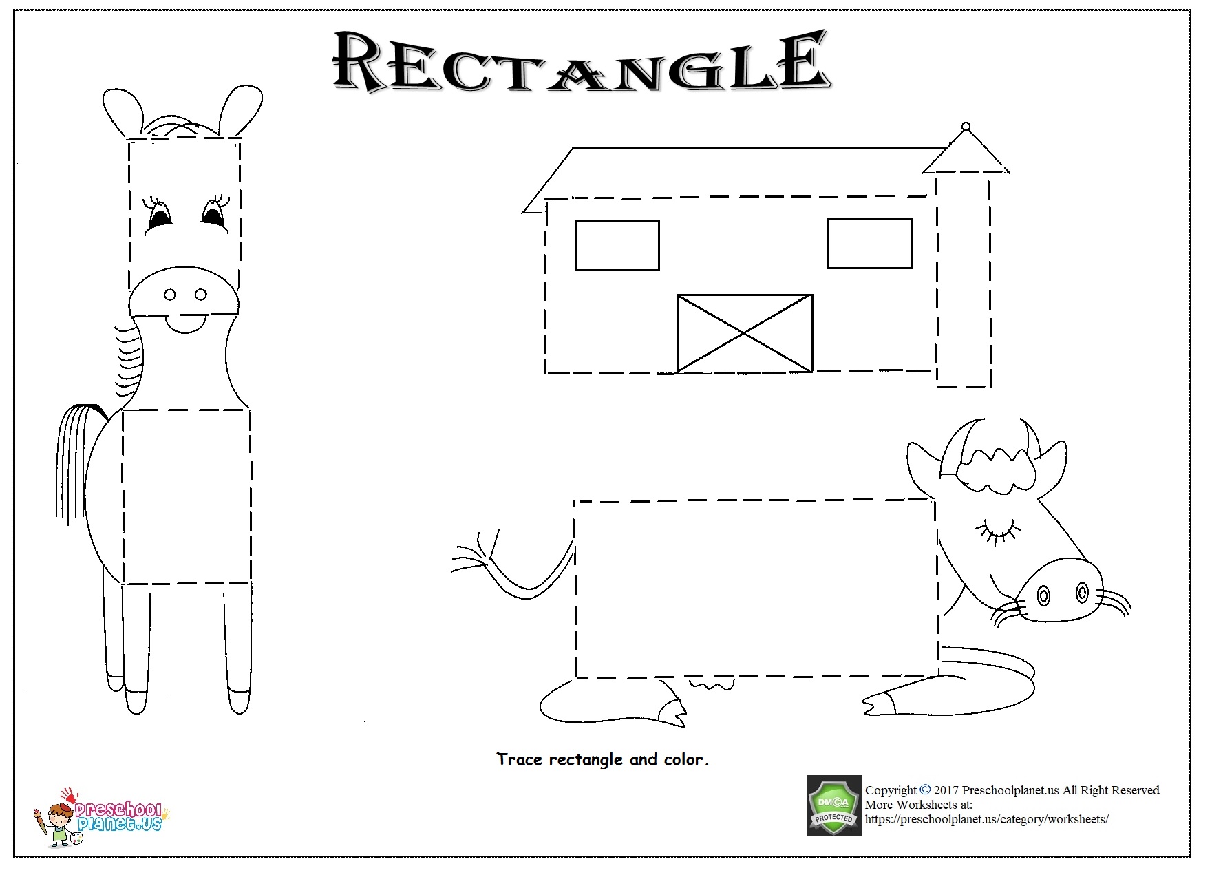 rectangle trace worksheet preschoolplanet