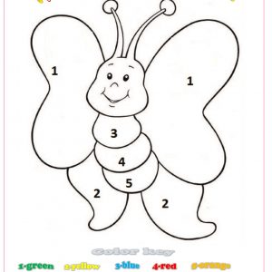 Color by number butterfly worksheet