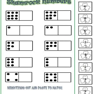 Shamrock number matching worksheet