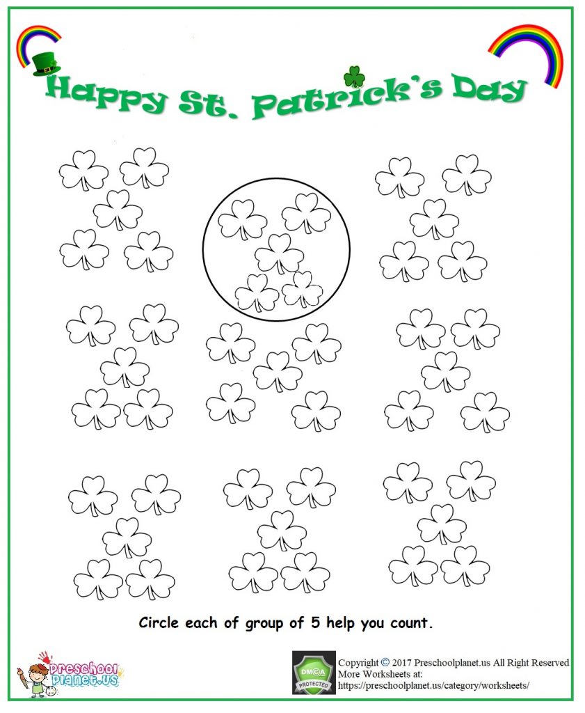 St. Patrick's day grouping worksheet