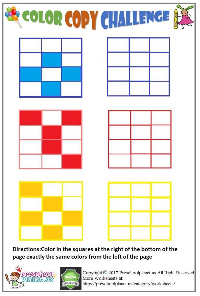 Visual perception worksheet for kids