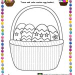 Easter egg basket trace line worksheet – Preschoolplanet