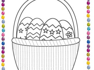 easter egg basket trace line worksheet