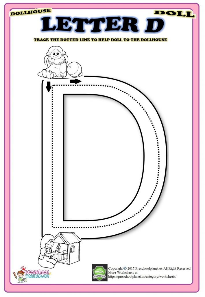letter D worksheet – Preschoolplanet