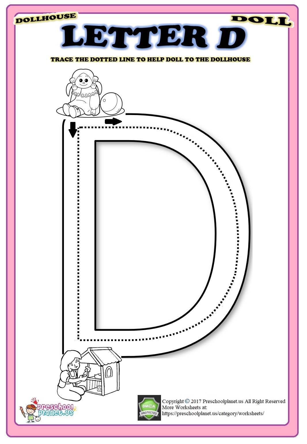 letter D worksheet – Preschoolplanet Throughout Letter D Worksheet For Preschool