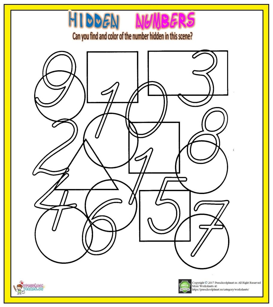 Number Hunt Worksheet For Kids Preschoolplanet