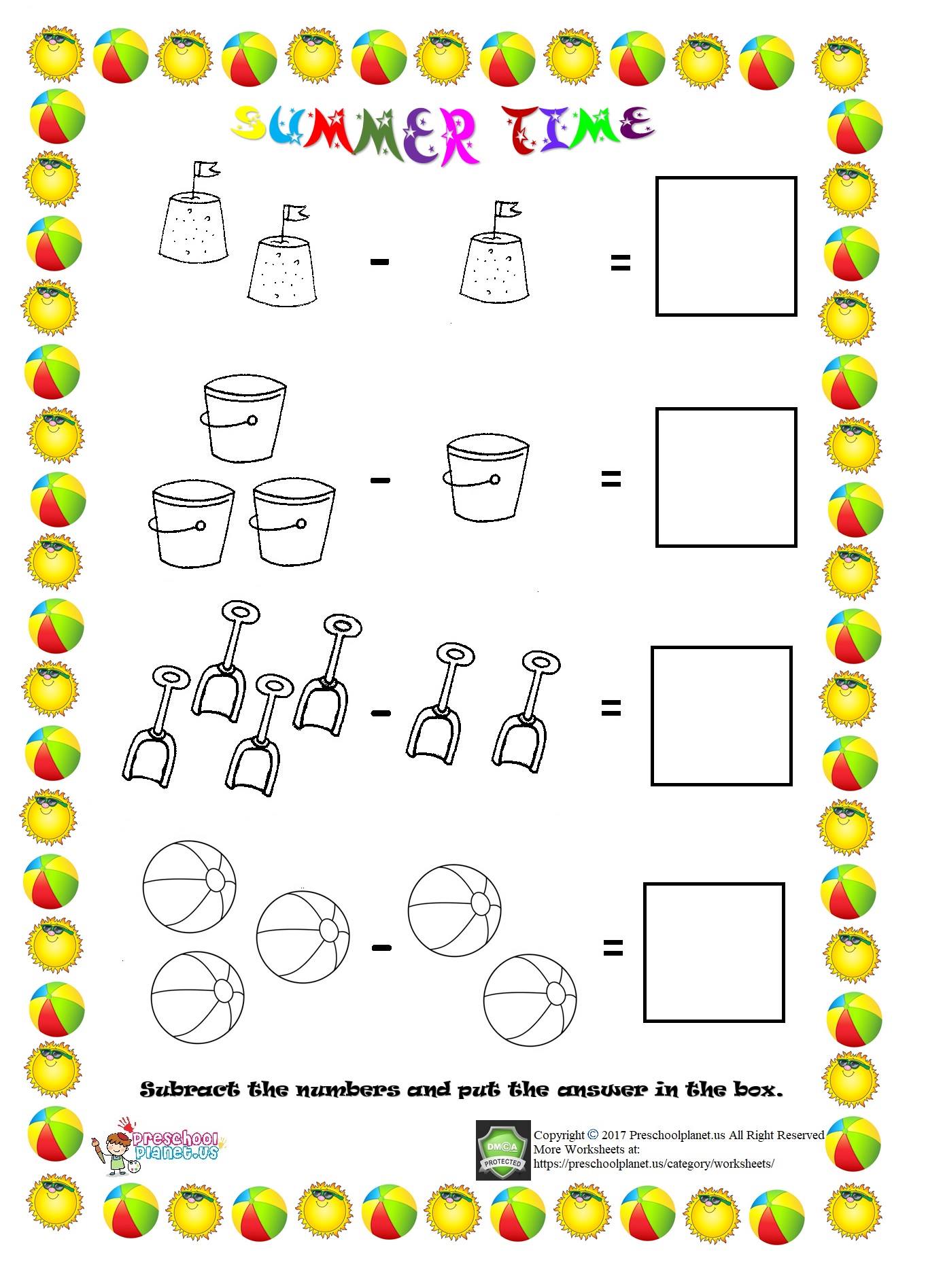 subtract the numbers worksheet