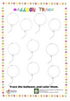 Balloon trace worksheet – Preschoolplanet