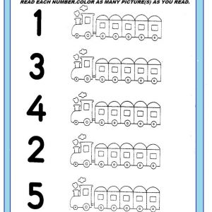  Train Count and Color Worksheet