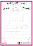 Birthday Cake Trace Worksheet – Preschoolplanet