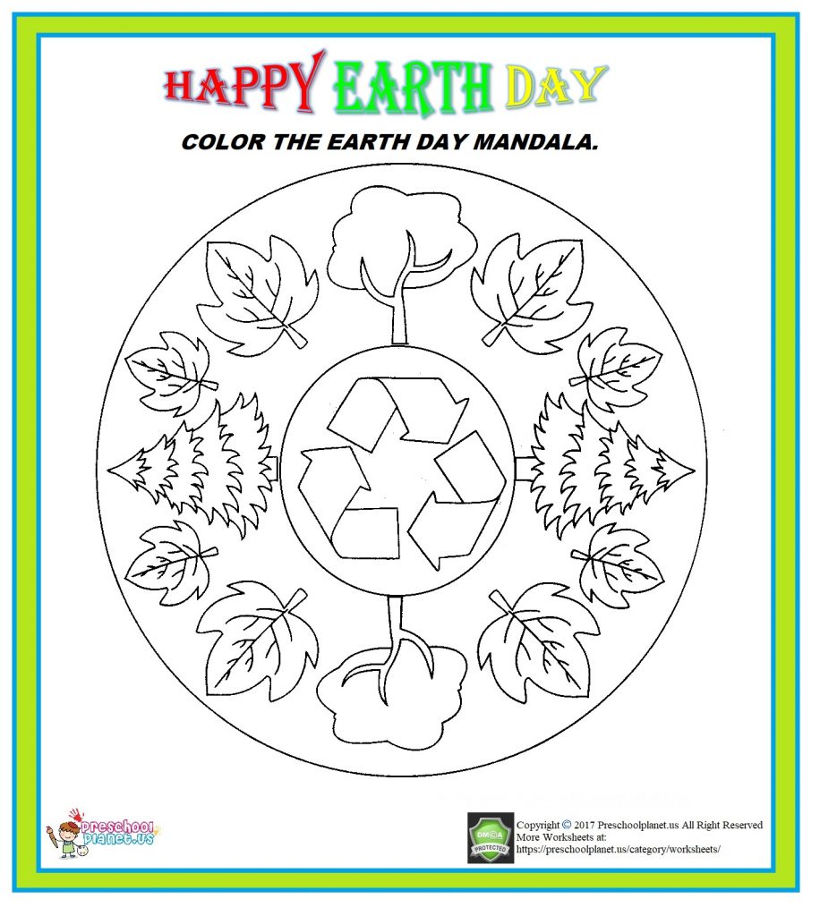 earth day mandala coloring