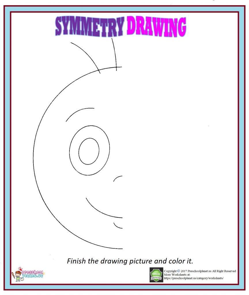 symmetry drawing worksheet preschoolplanet