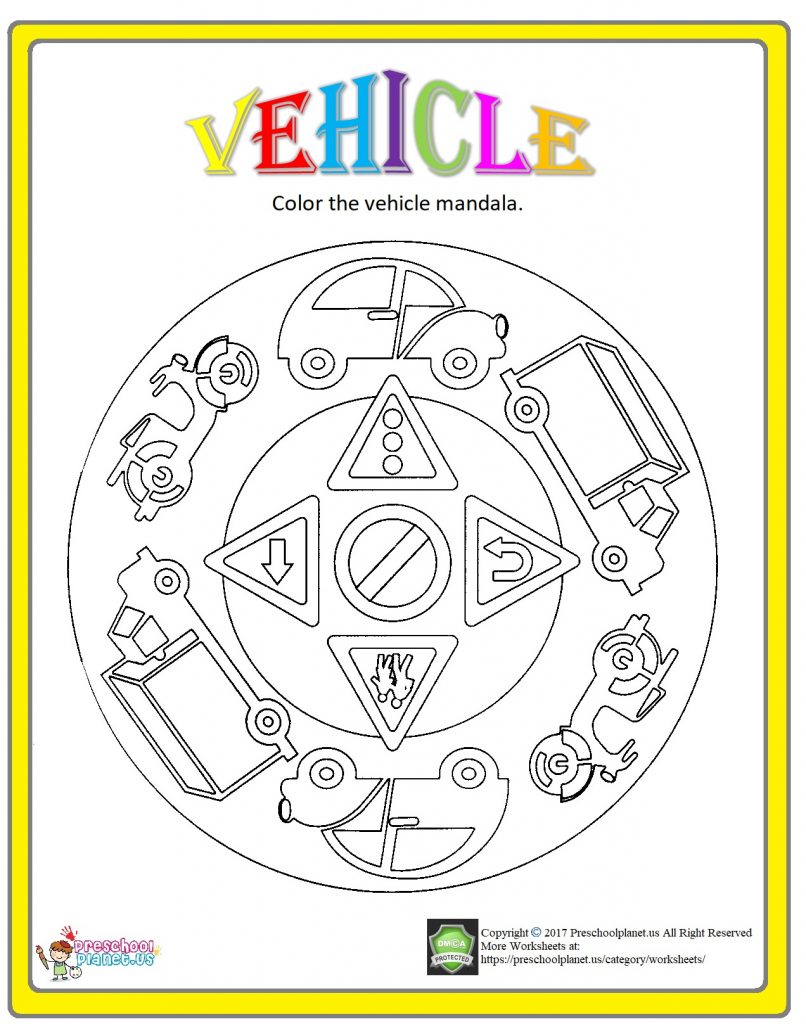 vehicle mandala coloring