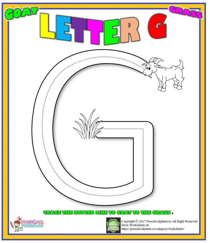 Tracing Letter G Worksheets Tracinglettersworksheetscom Lowercase 