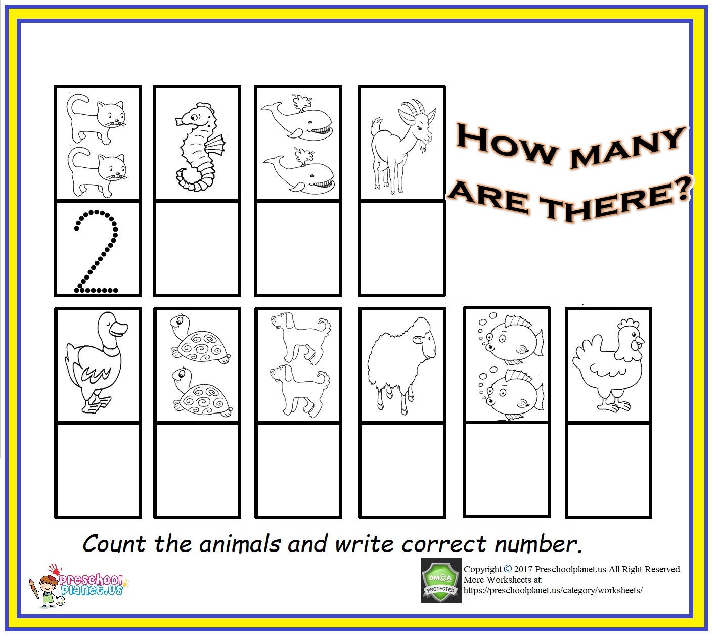 counting & number worksheet for kids