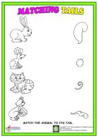 Animal Tails Matching Worksheet – Preschoolplanet