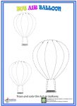 Hot Air Balloon Trace Worksheet – Preschoolplanet