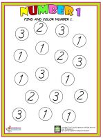 Color number 1 worksheet – Preschoolplanet