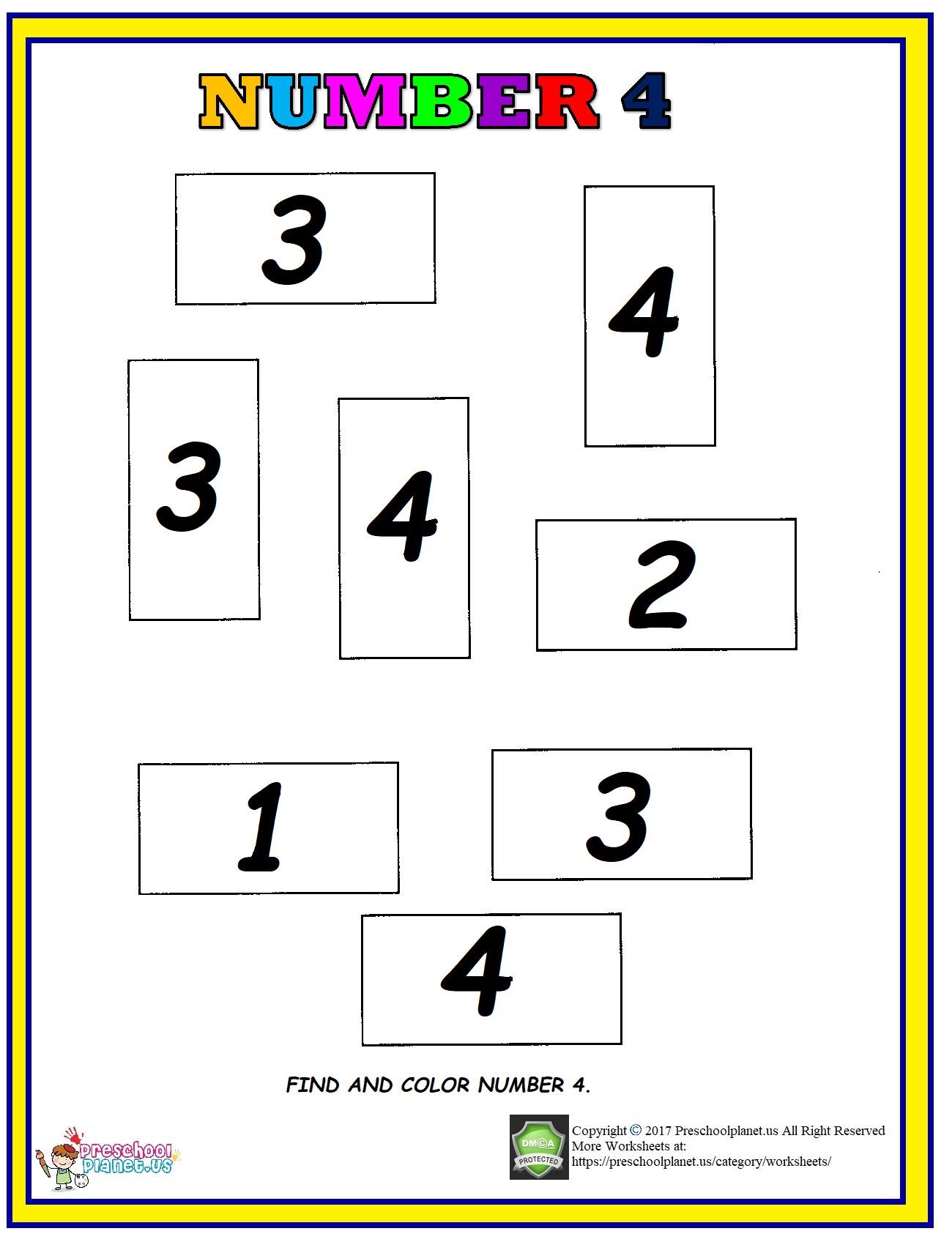 Preschool Worksheet Number 4