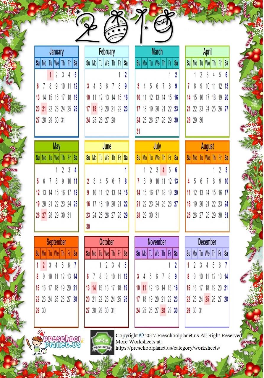 2019 calendar