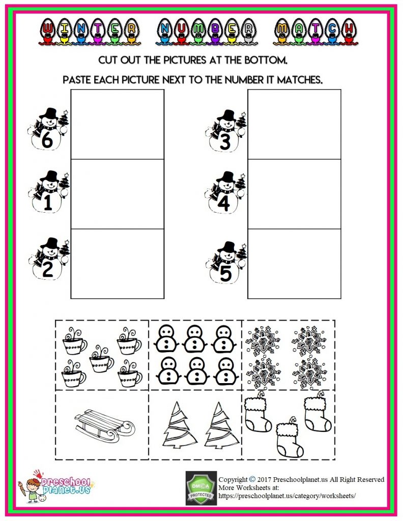 Winter Count Number Worksheet Preschoolplanet