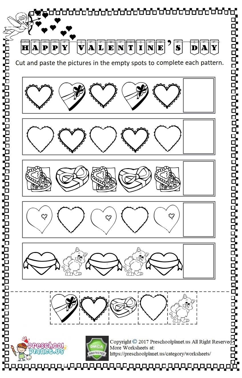 valentine's day cut and paste worksheet
