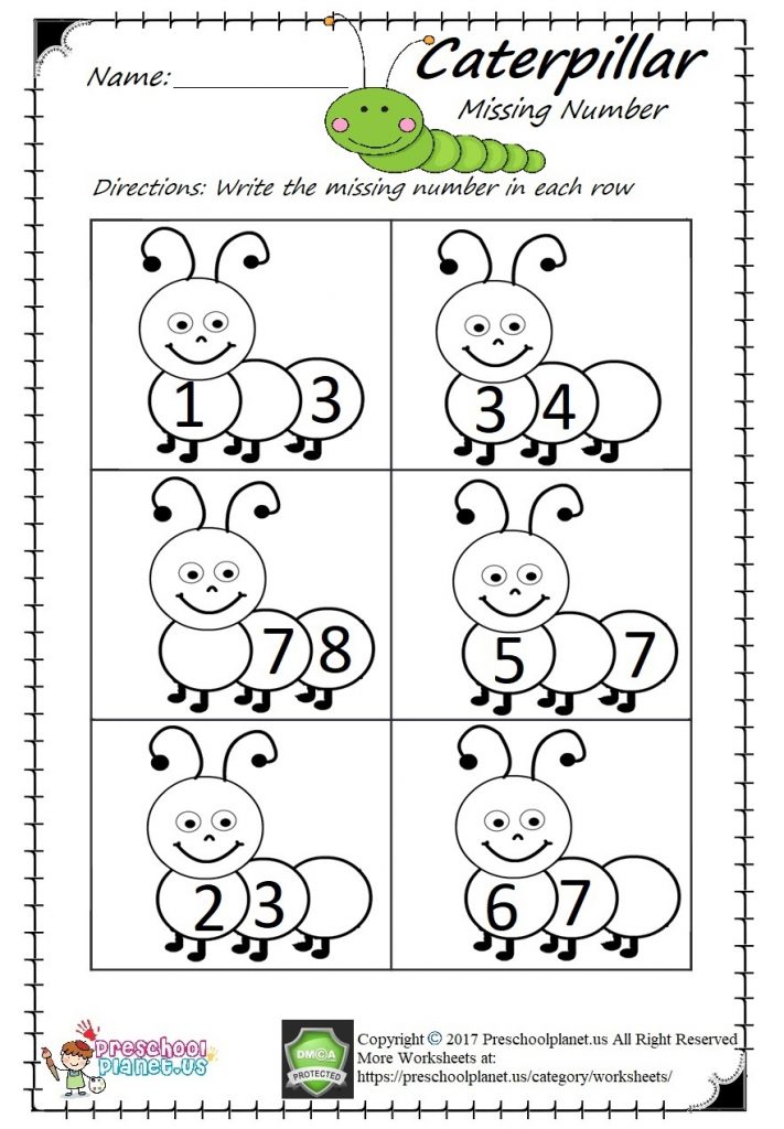Missing Number Worksheet Pdf – Preschoolplanet
