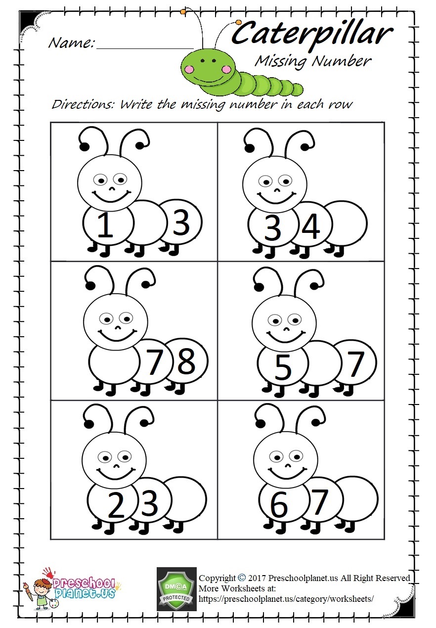 Free Missing Number Worksheet Preschoolplanet