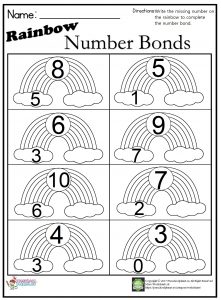 rainbow number bond worksheet